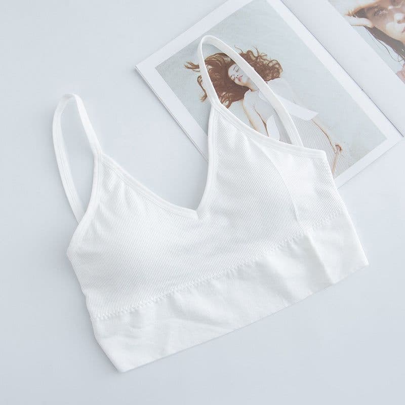 image-Seamless Chest Wrap Tube Top with Pad