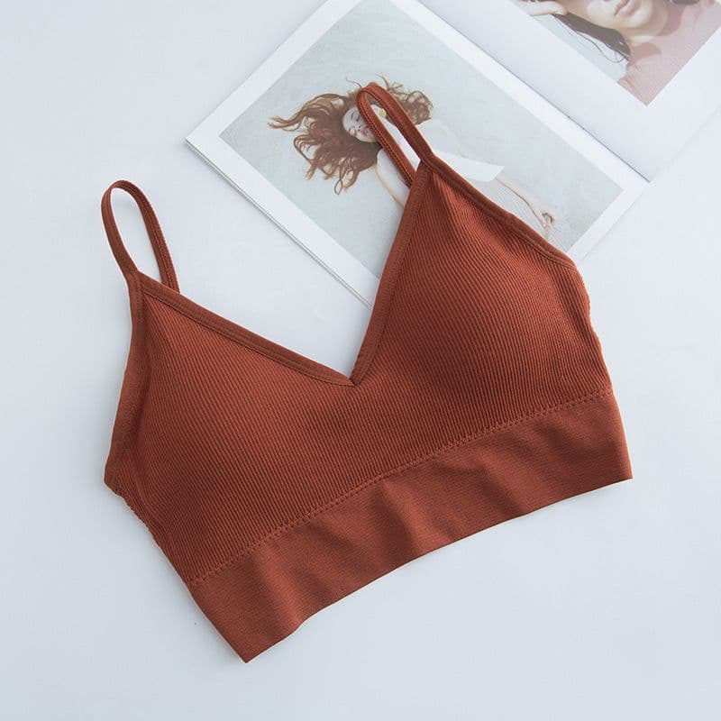 image-Seamless Chest Wrap Tube Top with Pad