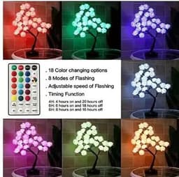 image-LED Rose Tree Light USB Battery RGB Remote Control