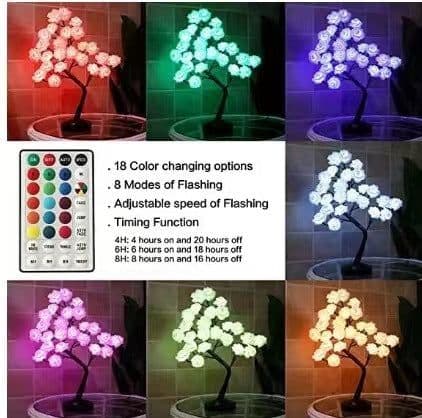 image-LED Rose Tree Light USB Battery RGB Remote Control