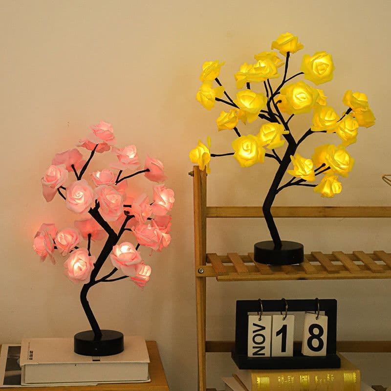 image-LED Rose Tree Light USB Battery RGB Remote Control