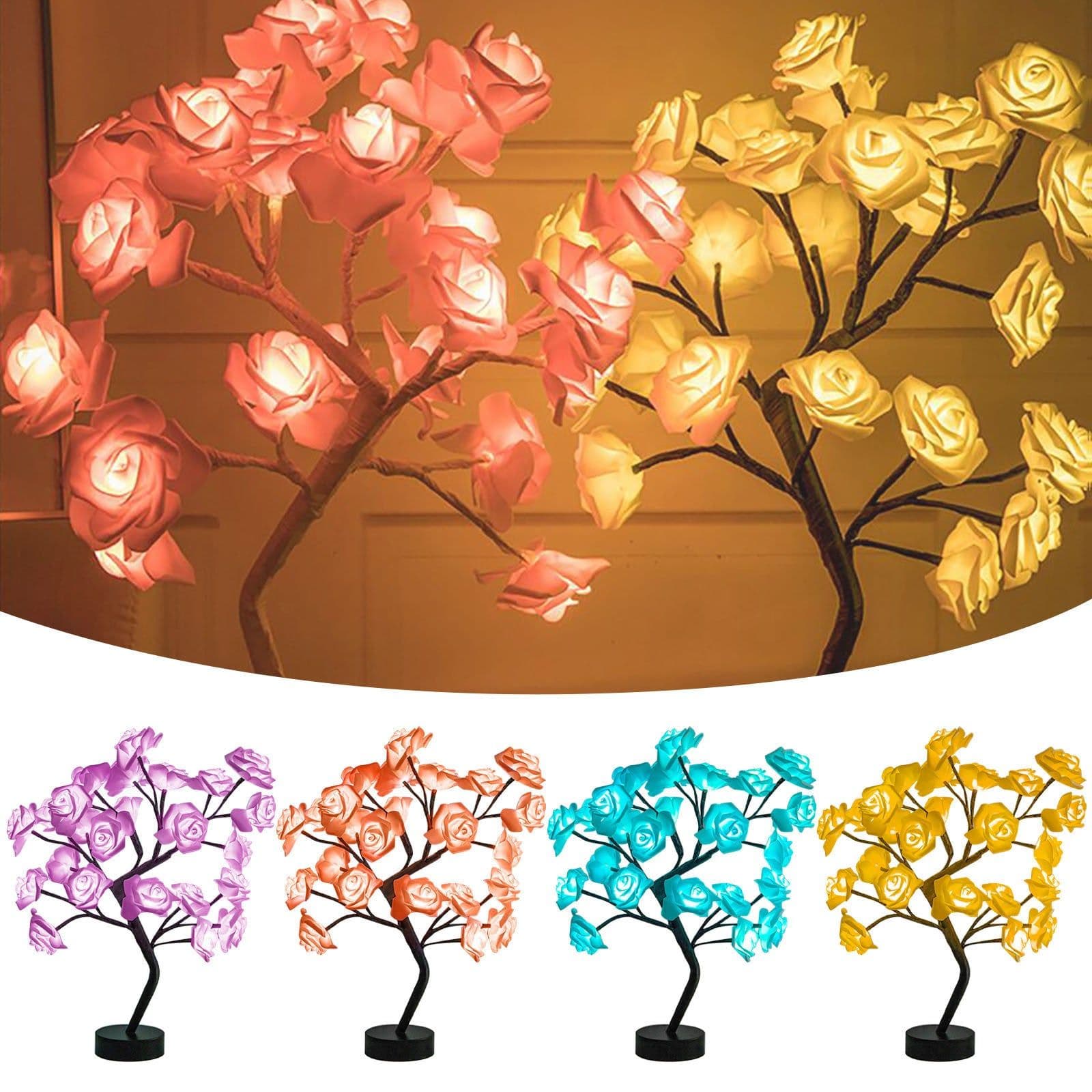 image-LED Rose Tree Light USB Battery RGB Remote Control