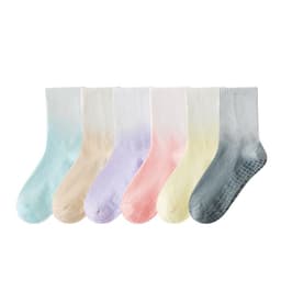 image-Gradient Color Cotton Socks for Women Pink One Size