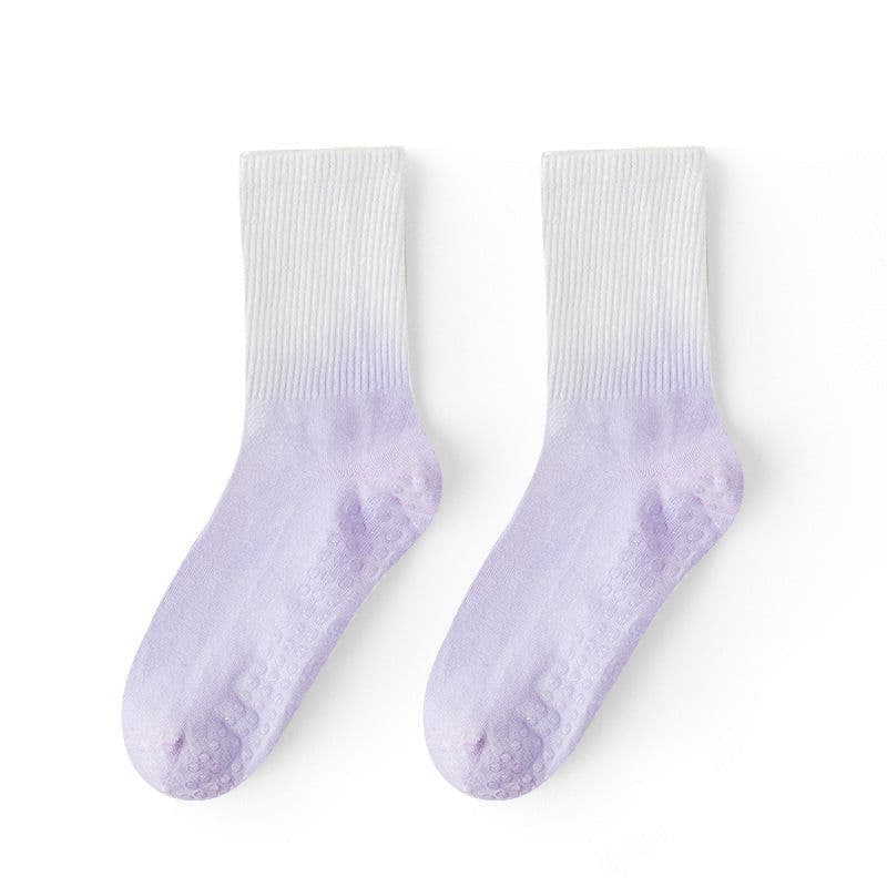 image-Gradient Color Cotton Socks for Women Pink One Size