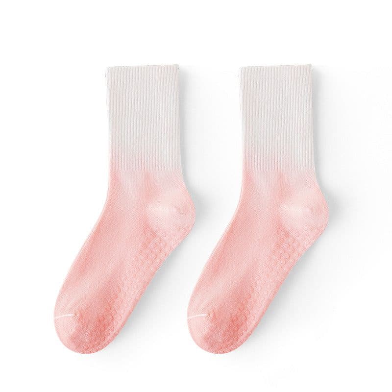image-Gradient Color Cotton Socks for Women Pink One Size