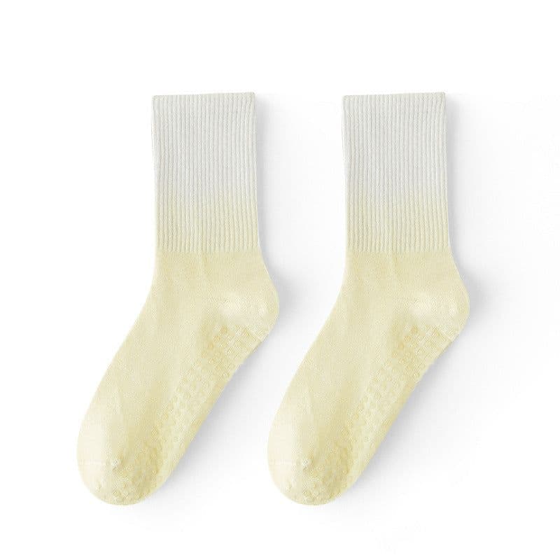 image-Gradient Color Cotton Socks for Women Pink One Size