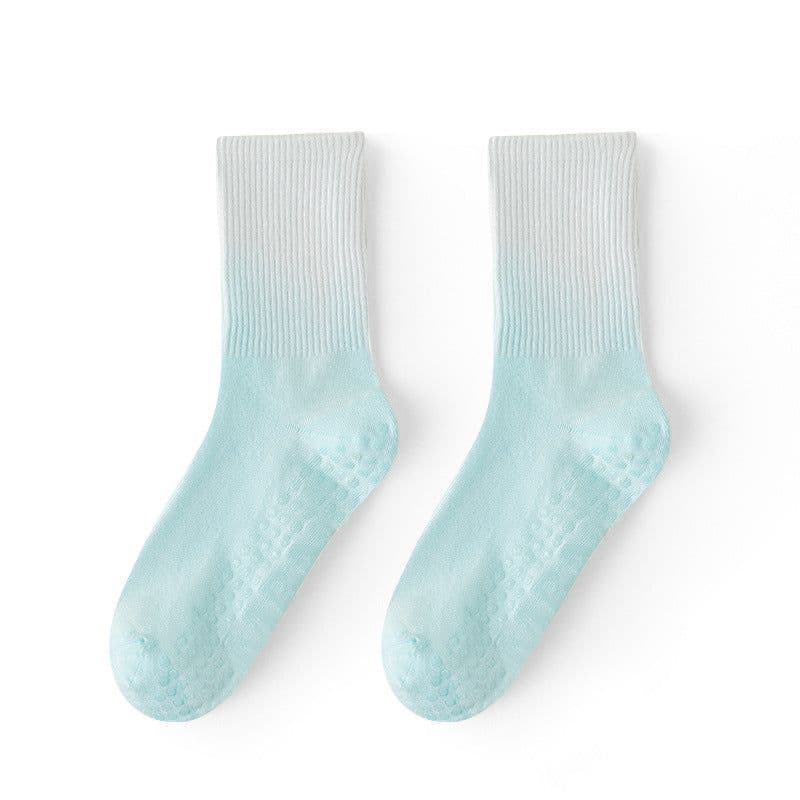 image-Gradient Color Cotton Socks for Women Pink One Size
