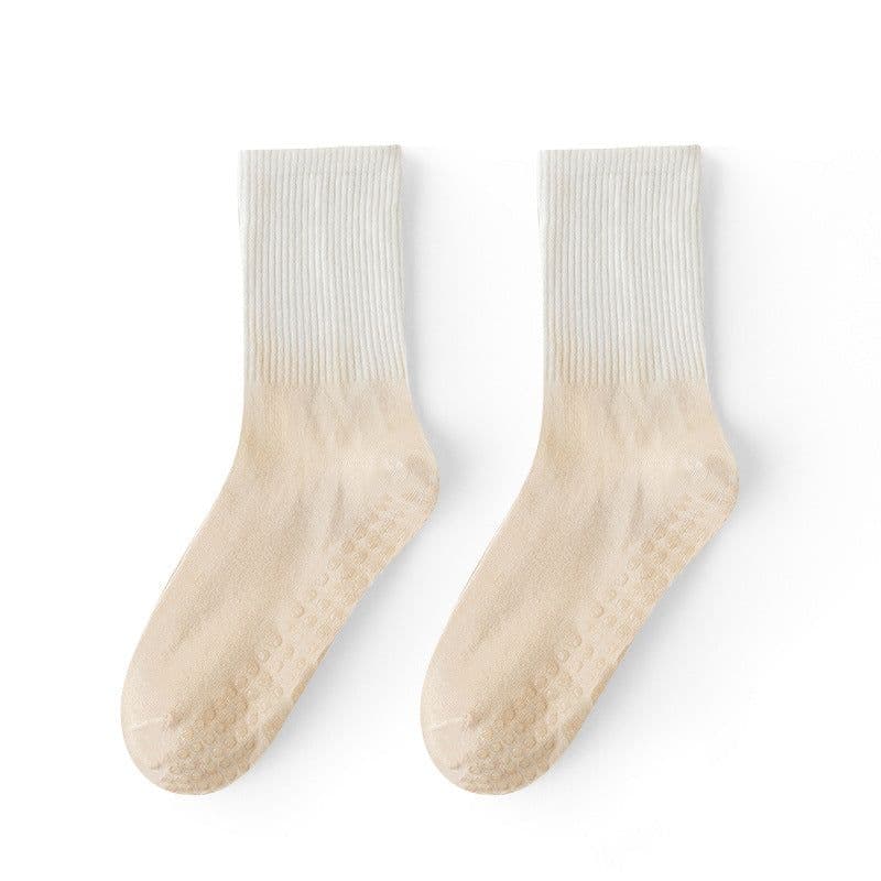 image-Gradient Color Cotton Socks for Women Pink One Size