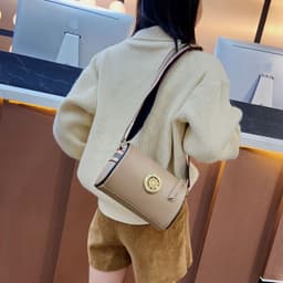 image-Genuine Leather Pillow Messenger Bag