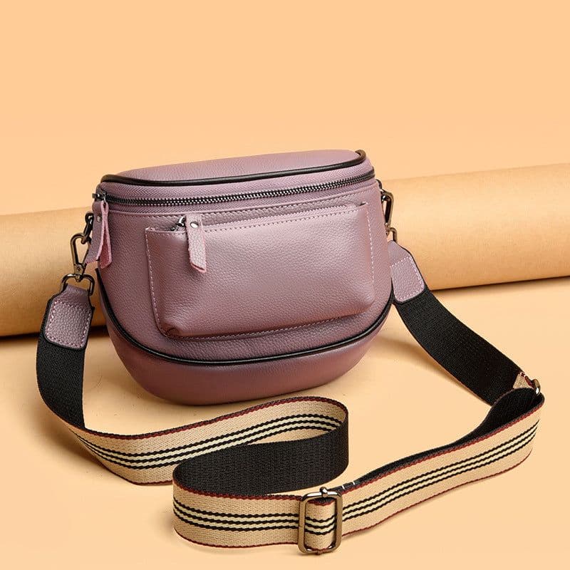 image-Genuine Leather Crossbody Satchel Bag Women