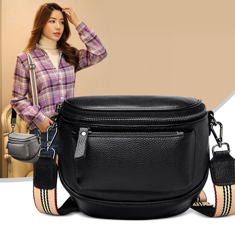 image-Genuine Leather Crossbody Satchel Bag Women