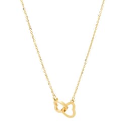 image-Korean 18K Rose Gold Double Ring Titanium Steel Necklace