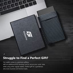 image-Men's RFID Blocking Wallet Genuine Leather Blue