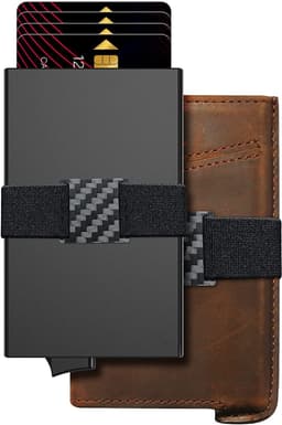 image-Men's RFID Blocking Wallet Genuine Leather Blue