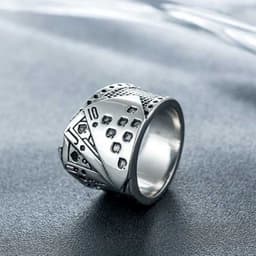 image-Men's Fashion Texas Hold'em Royal Flush Ring