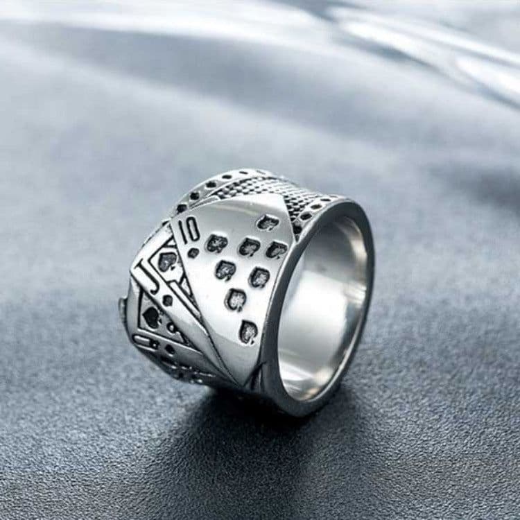 image-Men's Fashion Texas Hold'em Royal Flush Ring