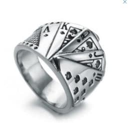 image-Men's Fashion Texas Hold'em Royal Flush Ring