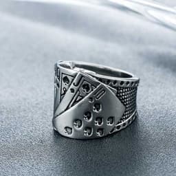 image-Men's Fashion Texas Hold'em Royal Flush Ring