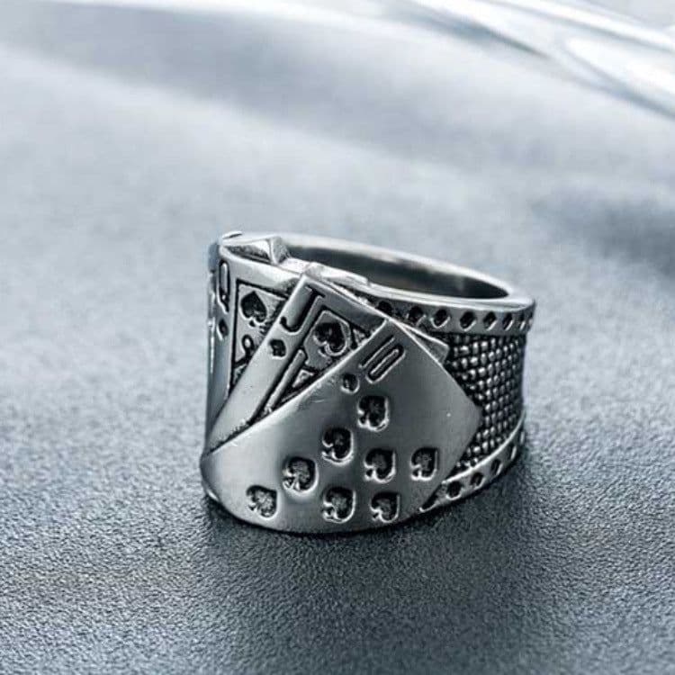 image-Men's Fashion Texas Hold'em Royal Flush Ring