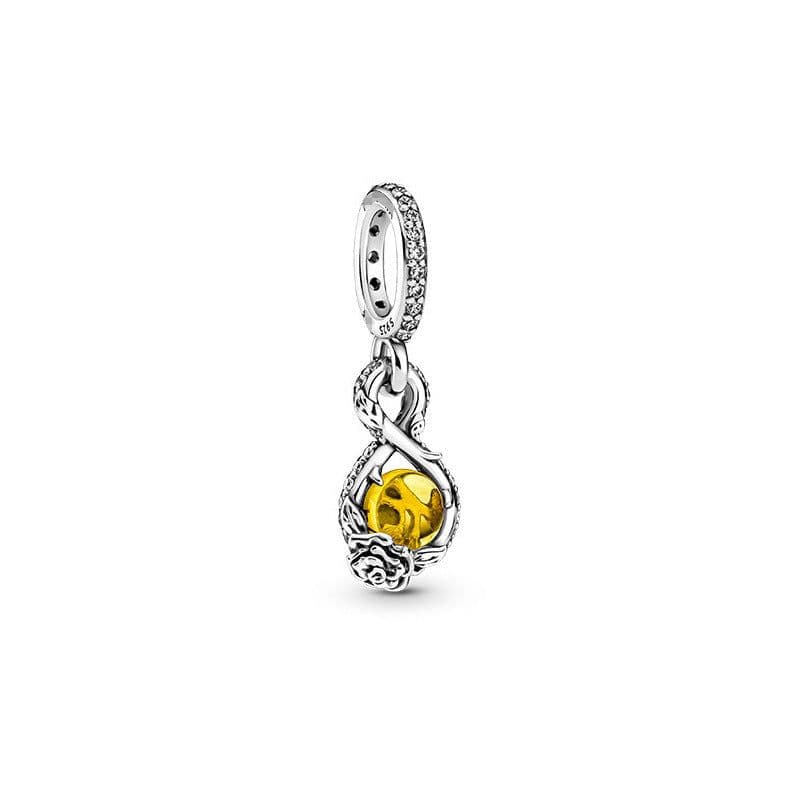 image-Panjiadora 925 Silver Disney Hand-Painted Love Beads
