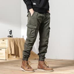 image-G-stone Fleece Casual Pants Black