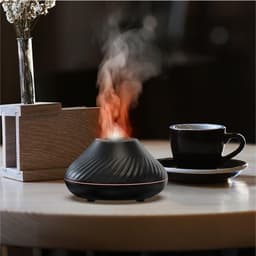 image-Aromatherapy Humidifier with Flame Light, 130ml