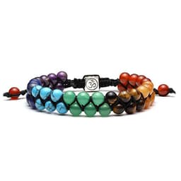 image-Natural Stone Lava Stone Double Row Bracelet Adjustable