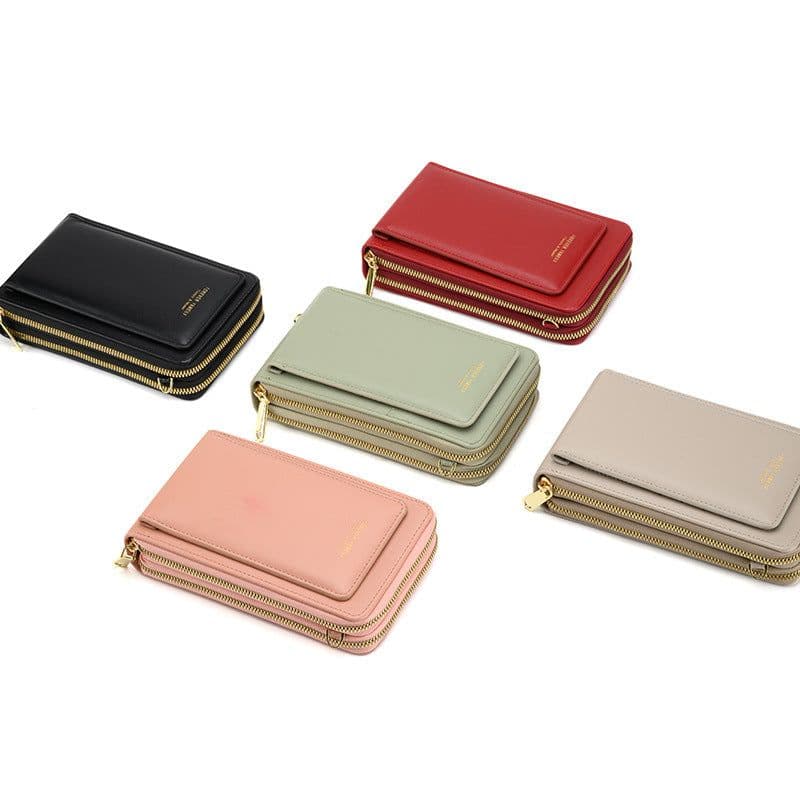 image-Touch screen zipper bag 2023 spring new shoot ladies mobile phone bag Korean fashion shoulder messenger bag one drop
