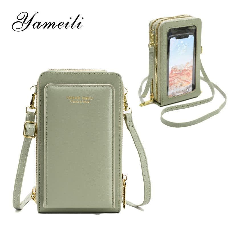 image-Touch screen zipper bag 2023 spring new shoot ladies mobile phone bag Korean fashion shoulder messenger bag one drop