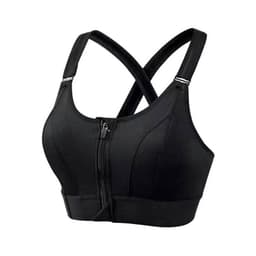 image-Adjustable Front Zipper Sports Bra, Shockproof, No Steel Ring