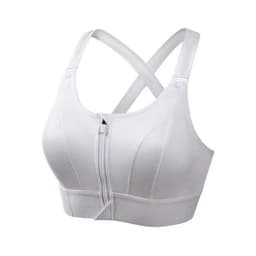 image-Adjustable Front Zipper Sports Bra, Shockproof, No Steel Ring