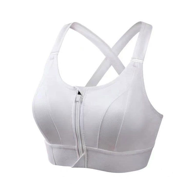 image-Adjustable Front Zipper Sports Bra, Shockproof, No Steel Ring