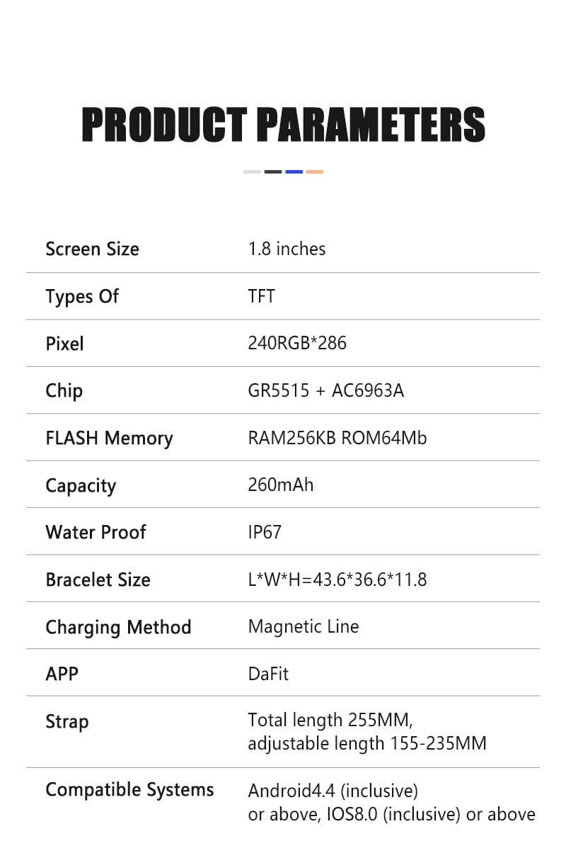 image-LIGE Smart Bracelet P45 Bluetooth Call Waterproof