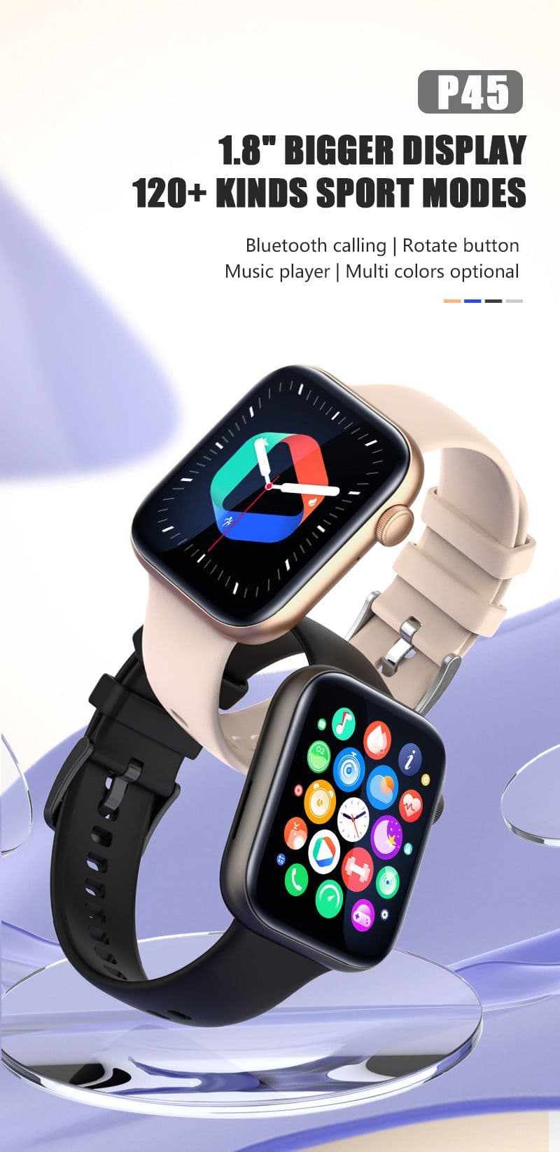 image-LIGE Smart Bracelet P45 Bluetooth Call Waterproof