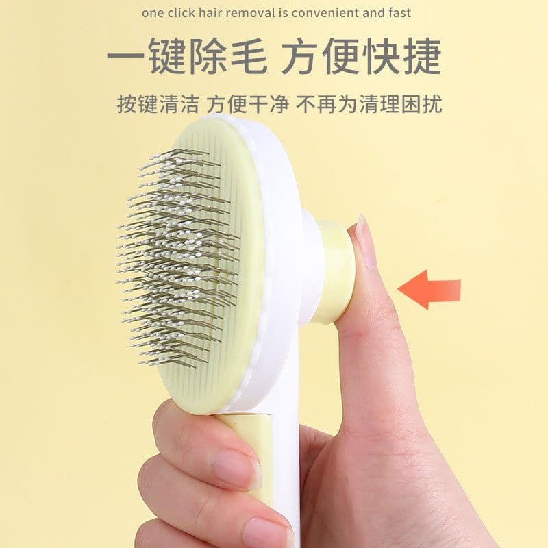 image-Manufactor Self-Cleaning Pet Comb with Stainless Steel Needles