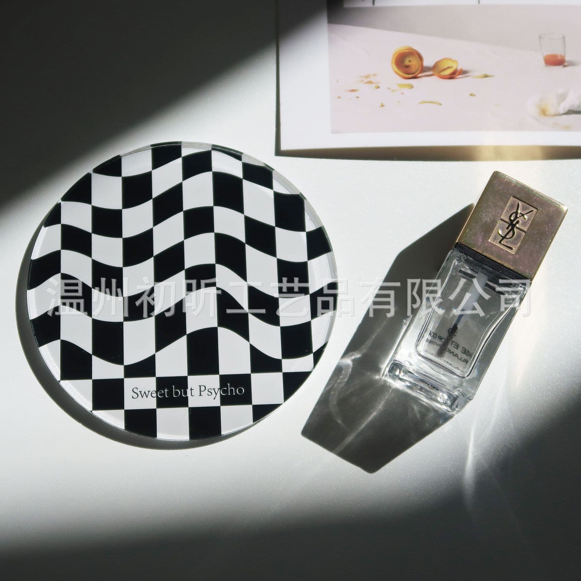 image-Nordic Ins Checkerboard Acrylic Coaster