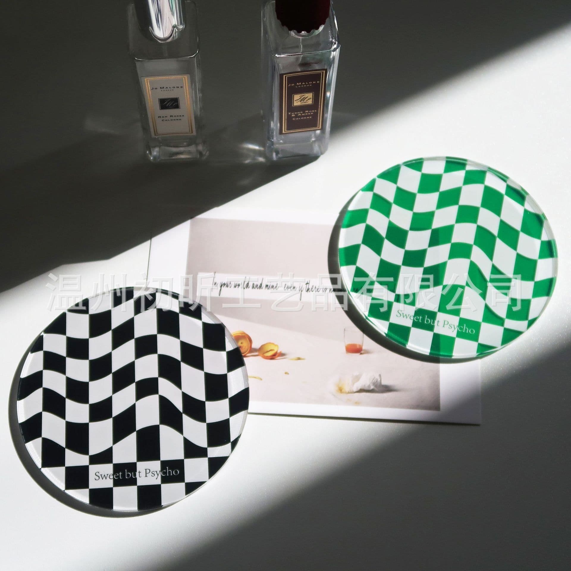 image-Nordic Ins Checkerboard Acrylic Coaster