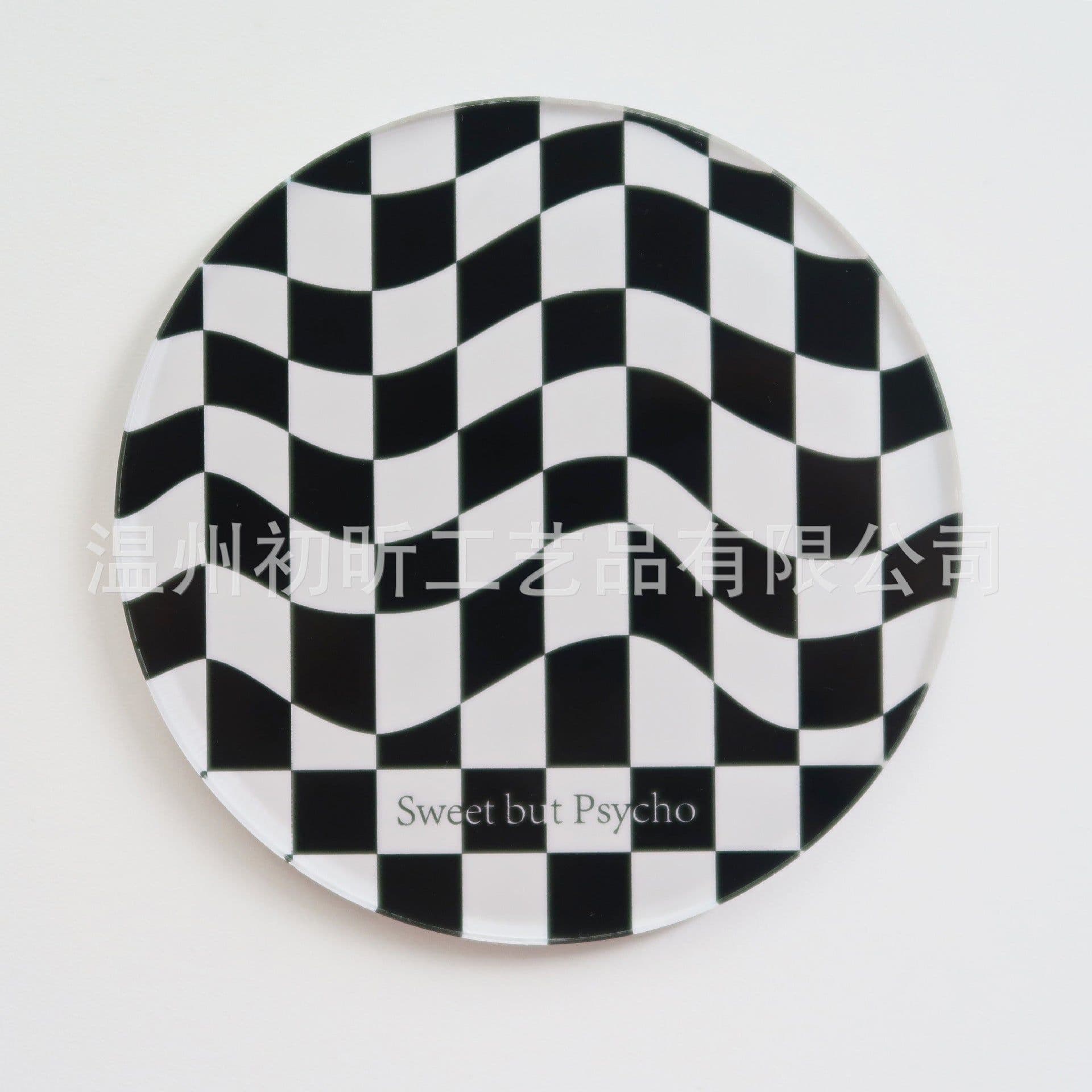 image-Nordic Ins Checkerboard Acrylic Coaster