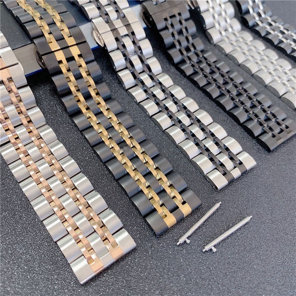image-Seven-Bead Stainless Steel Watch Strap