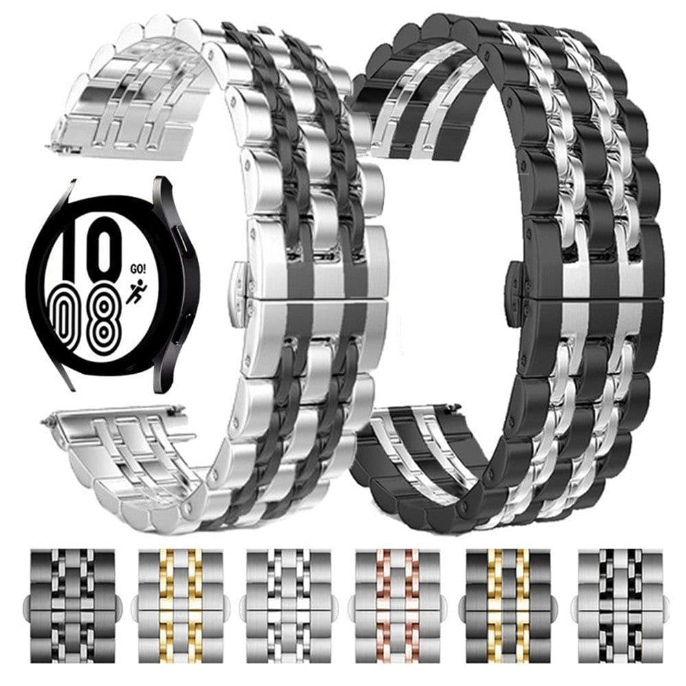 image-Seven-Bead Stainless Steel Watch Strap