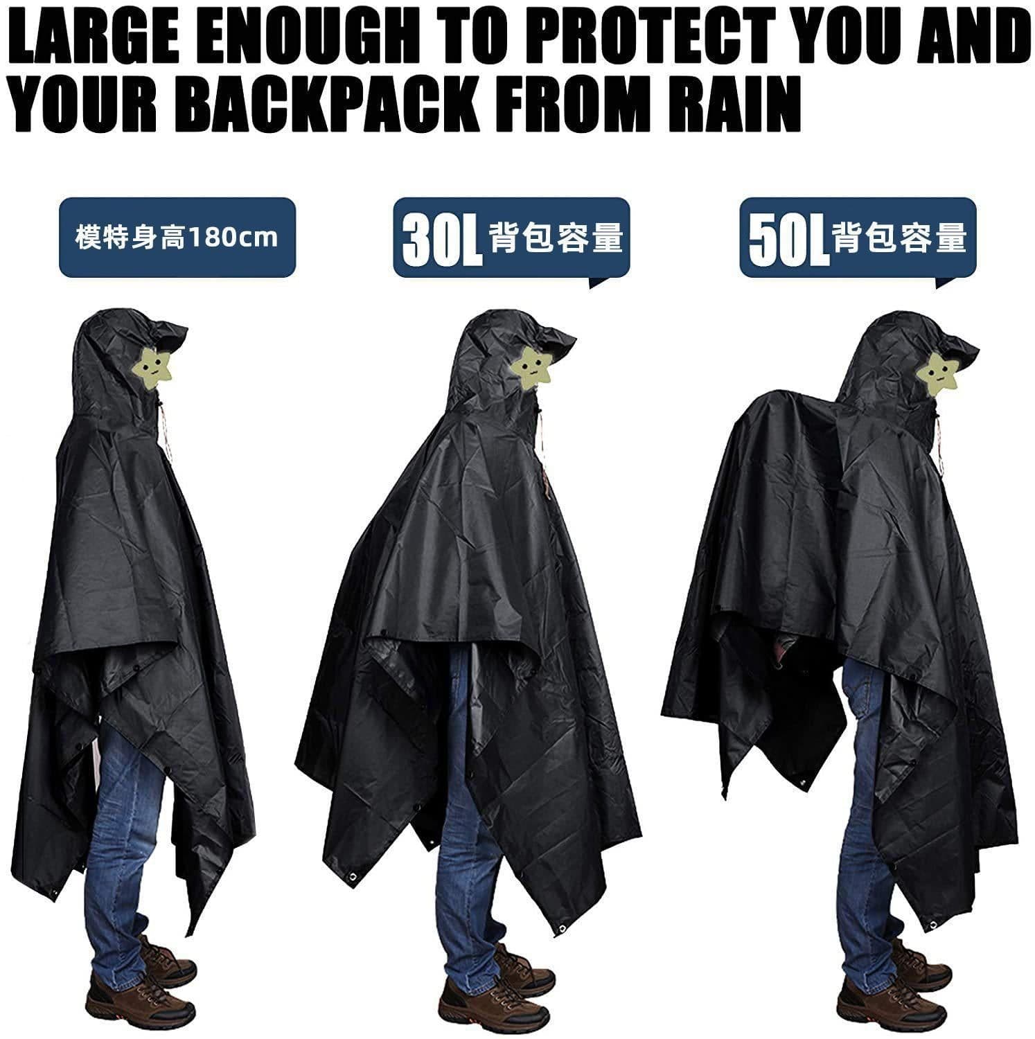 image-Canopy PU Coated Hiking Rain Poncho