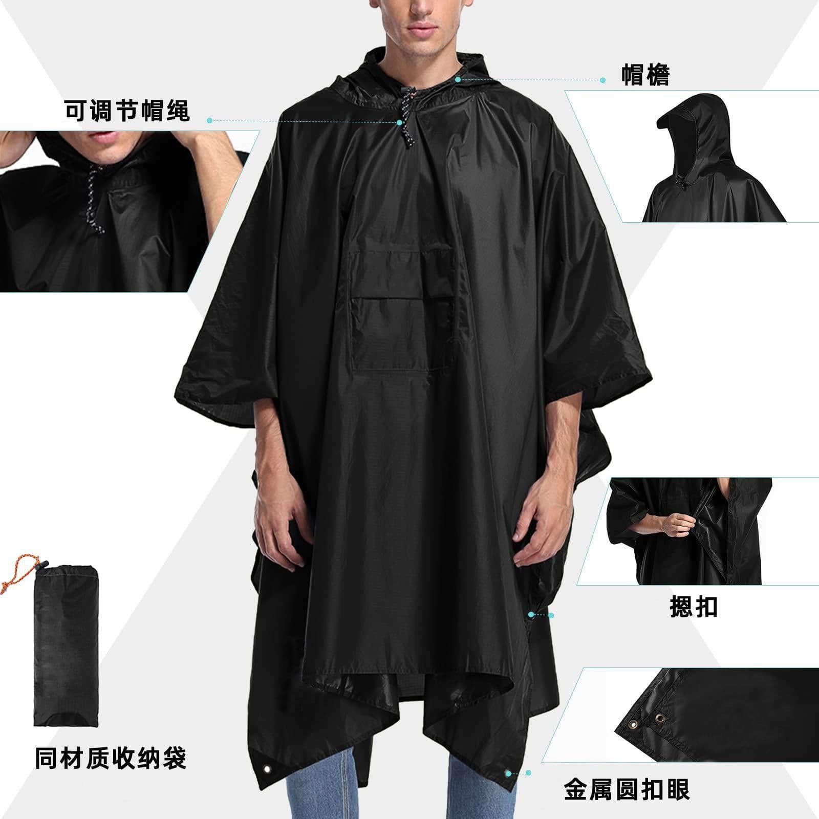 image-Canopy PU Coated Hiking Rain Poncho