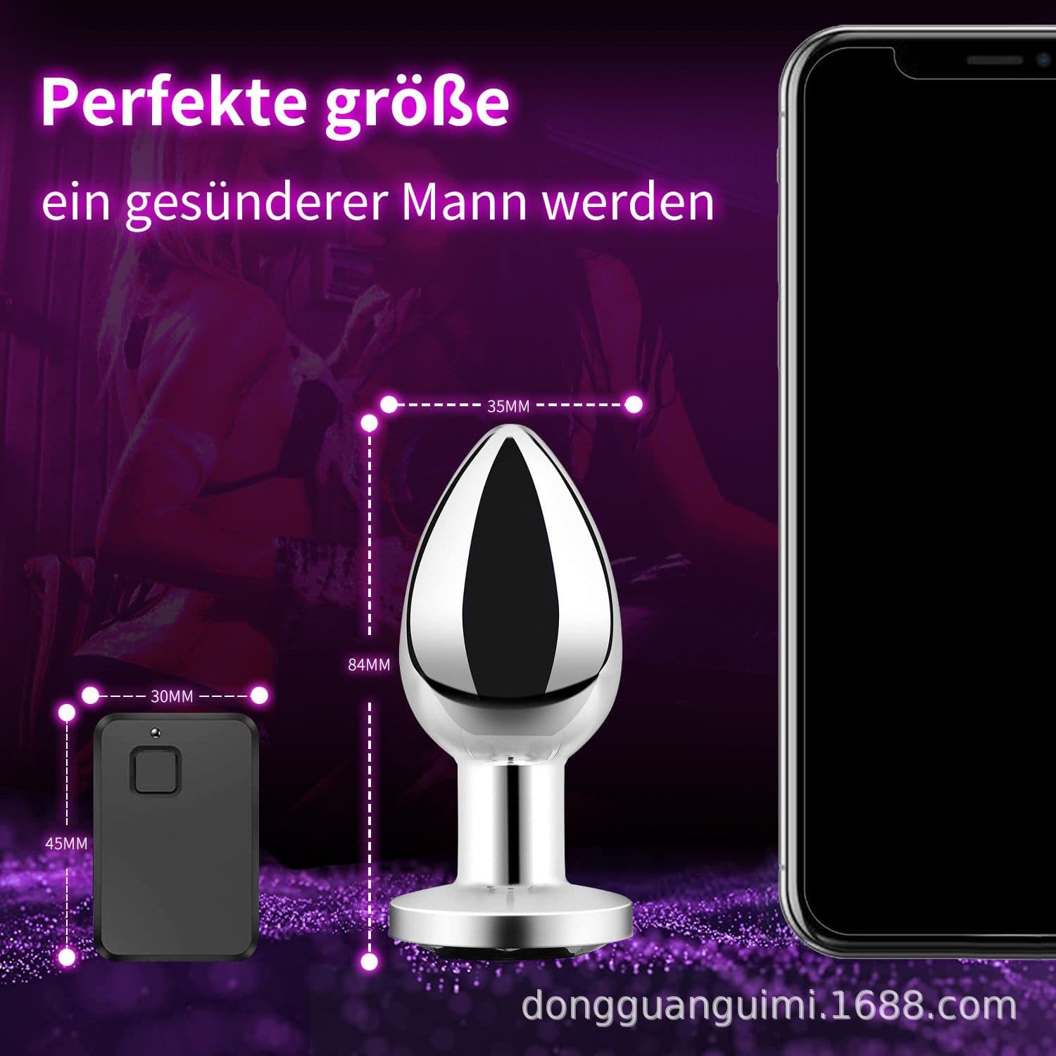 image-Metal Remote Control Anal Plug Vibrator