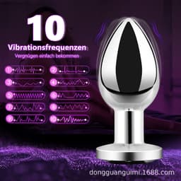 image-Metal Remote Control Anal Plug Vibrator