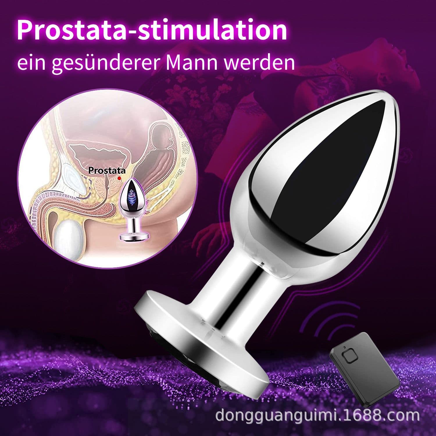 image-Metal Remote Control Anal Plug Vibrator