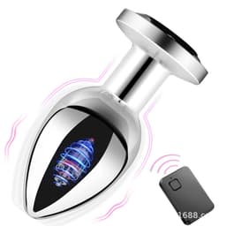 image-Metal Remote Control Anal Plug Vibrator