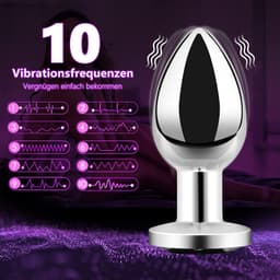 image-Metal Remote Control Anal Plug Vibrator