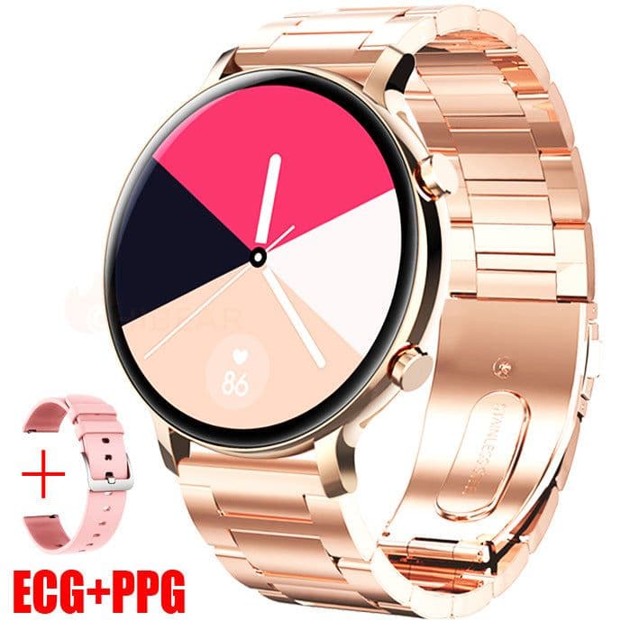 image-HW36 ECG+PPG Bluetooth Smart Watch Stainless Steel