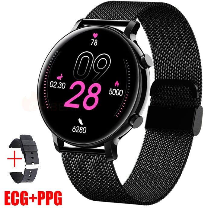 image-HW36 ECG+PPG Bluetooth Smart Watch Stainless Steel