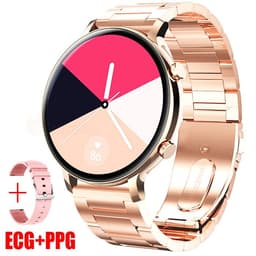 image-HW36 ECG+PPG Bluetooth Smart Watch Stainless Steel